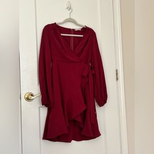 Altar’d State Tie Front Burgundy Red Dress